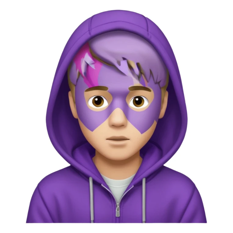 justin bieber, wear purple hoodie sticker