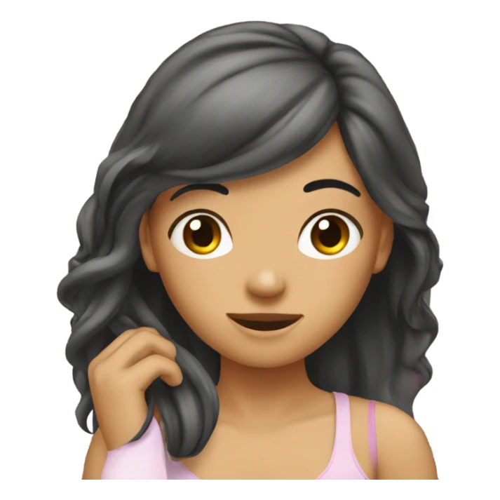 girl putting hair behind her ear  sticker