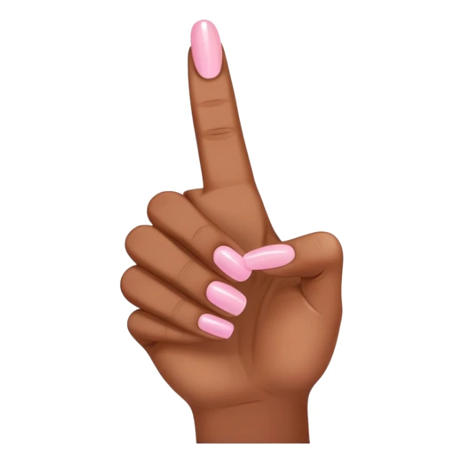 Medium brown skin hand thumbs up with light pink painted fingernail polish  sticker