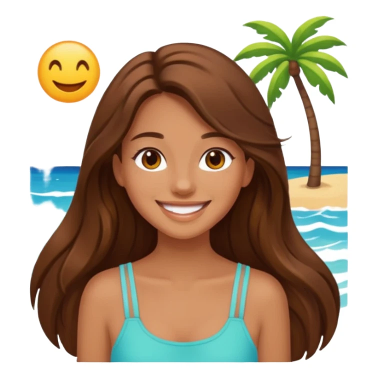 summer vibes girl whit long brun hair sticker