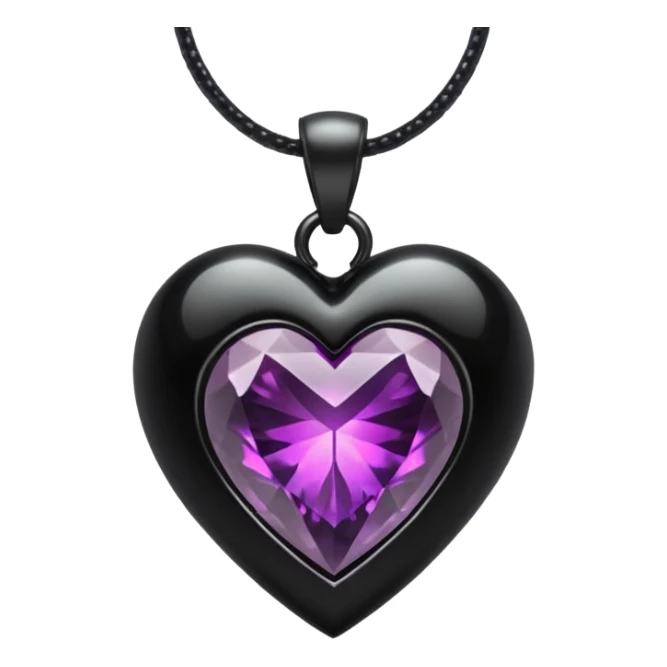 goth heart with a dark crystal pendant sticker