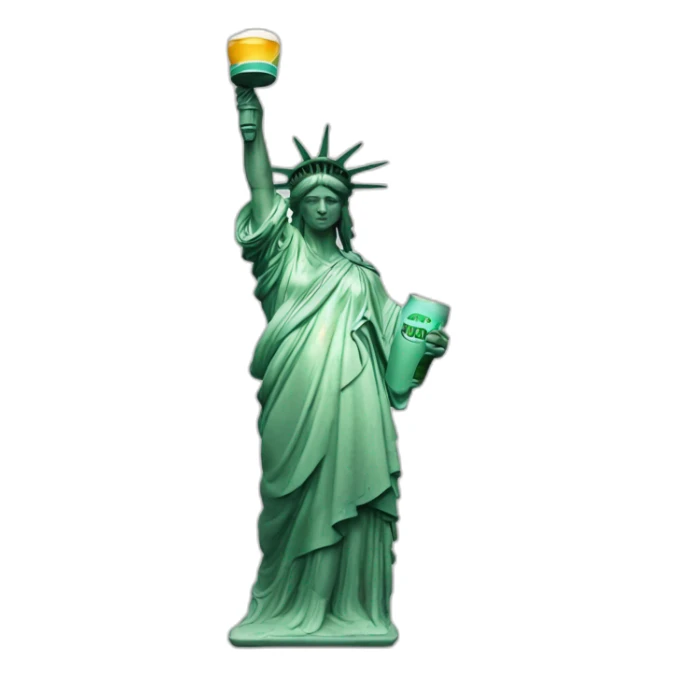 the statue of the liberty drink à beer  sticker