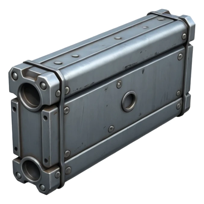 Clean metal beam, unweathered steel, no rust, no damage, sci-fi industrial style, smooth surfaces, high-quality PBR game asset, detailed but clean sticker