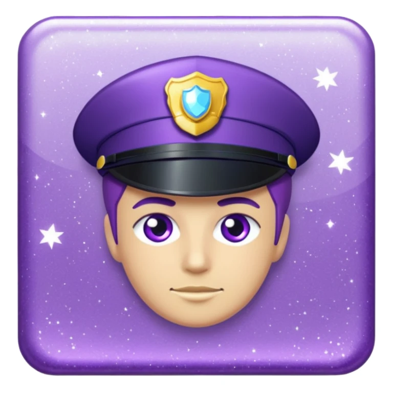 Glitter Purple and Cian police sticker