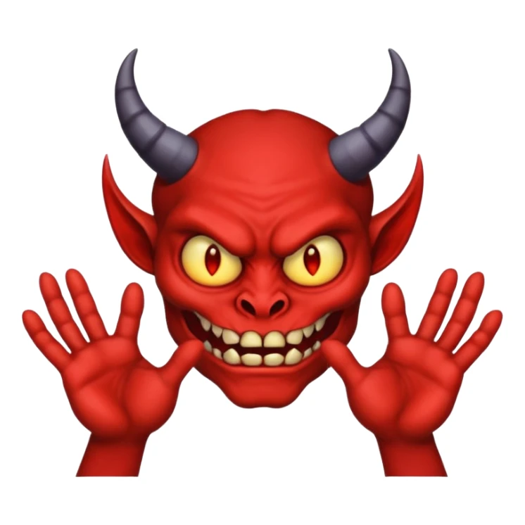 A demon with 2 hands 1 is holding 9 and the other 1 is holding 11 sticker