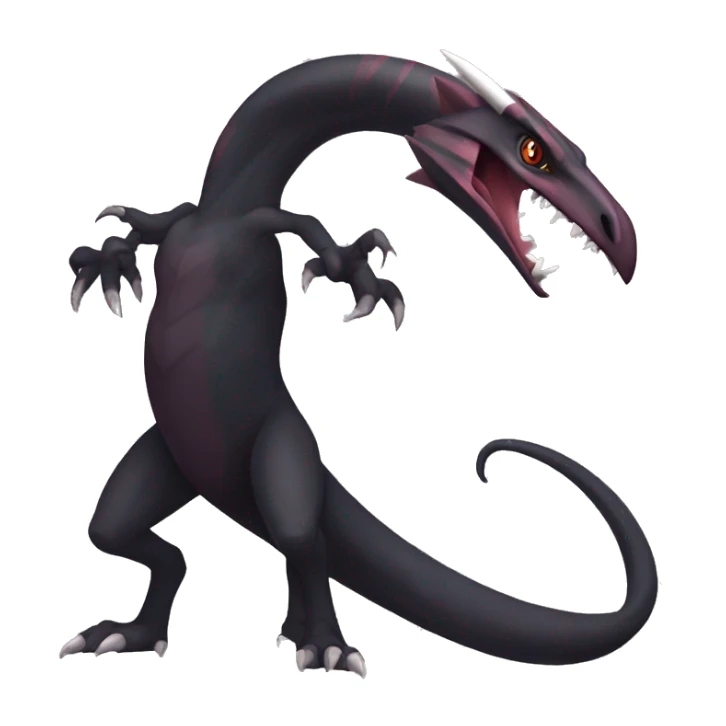 cool edgy modern black and maroon Dark-type nargacuga Salazzle Nargacuga Salandite Raptor-Pokémon full body sticker