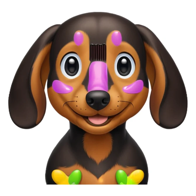 Black and tan dachshund smiling sticker