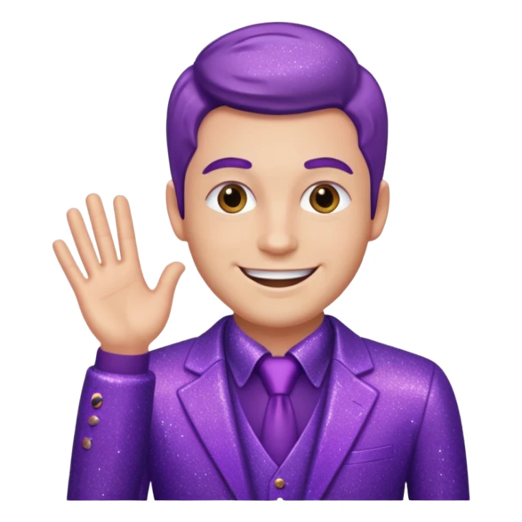 man office supervisor wearing glitter purple glittery clothes sticker