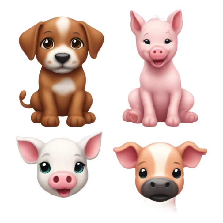 Happy baby animals  sticker
