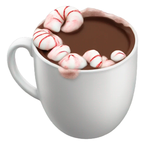 Peppermint hot chocolate with crushed peppermint on the rim sticker