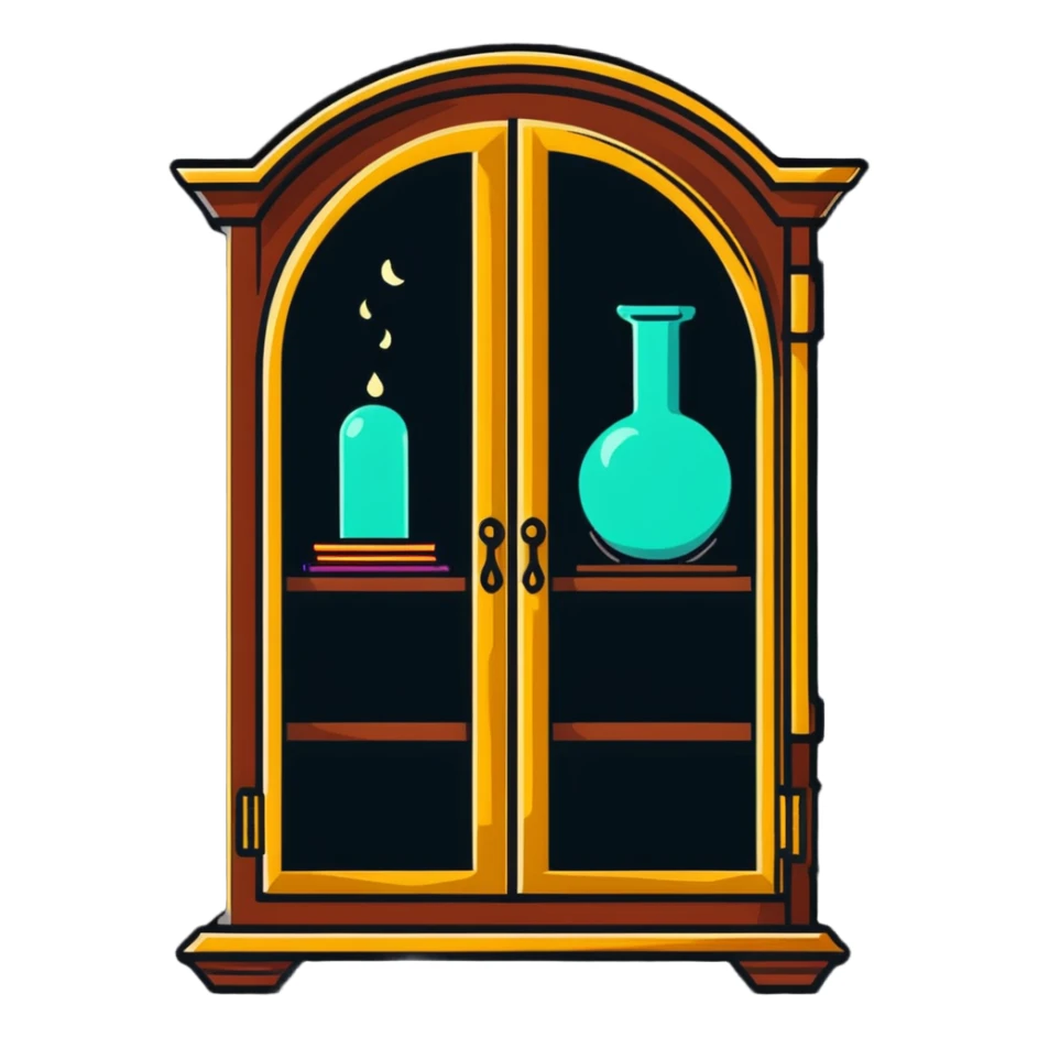 Harry Potter style vanishing cabinet with magical glow sticker