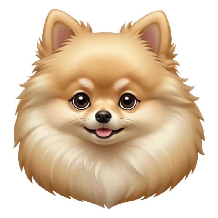 Cinematic Comical Cream Pomeranian Portrait Emoji, Head tilted dramatically with an exaggeratedly shocked or amused expression, featuring a glossy, fluffy cream Fur with a radiant sheen, wide, expressive dark eyes filled with playful disbelief, Simplified yet hilariously expressive features, highly detailed, glowing with a slightly sassy glow, high shine, dramatic yet playful, stylized with an air of cheeky mischief, bright and endearing, soft glowing outline, capturing the essence of a spirited and over-the-top companion, so meme-worthy it feels like it could side-eye its way into internet fame instantly! sticker
