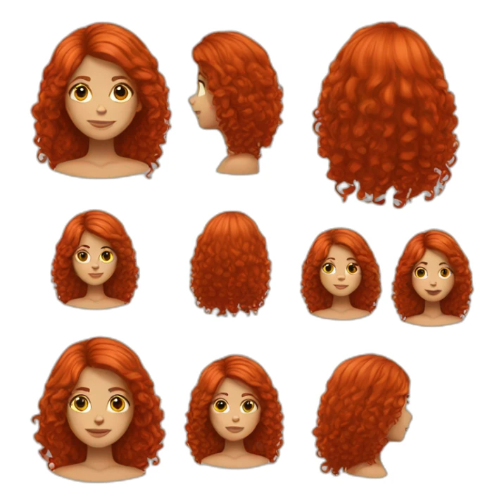 A red haire girl sticker