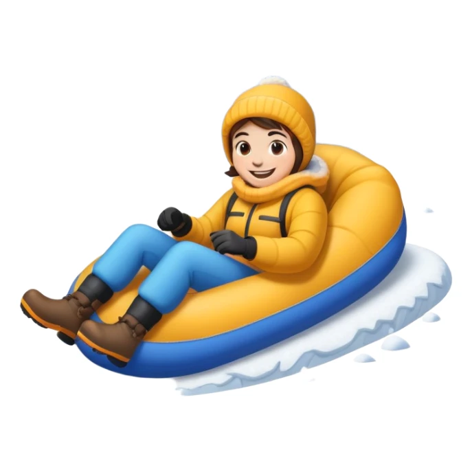 Tubing down snow sticker