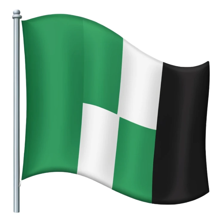 No js do a flag with green on top white in the middle and black on the bottom three sections don’t add any symbols or anything just those three colors spilt like top middle and bottom no just three sections 🇦🇪 exactly like this but remove the red part on the side sticker