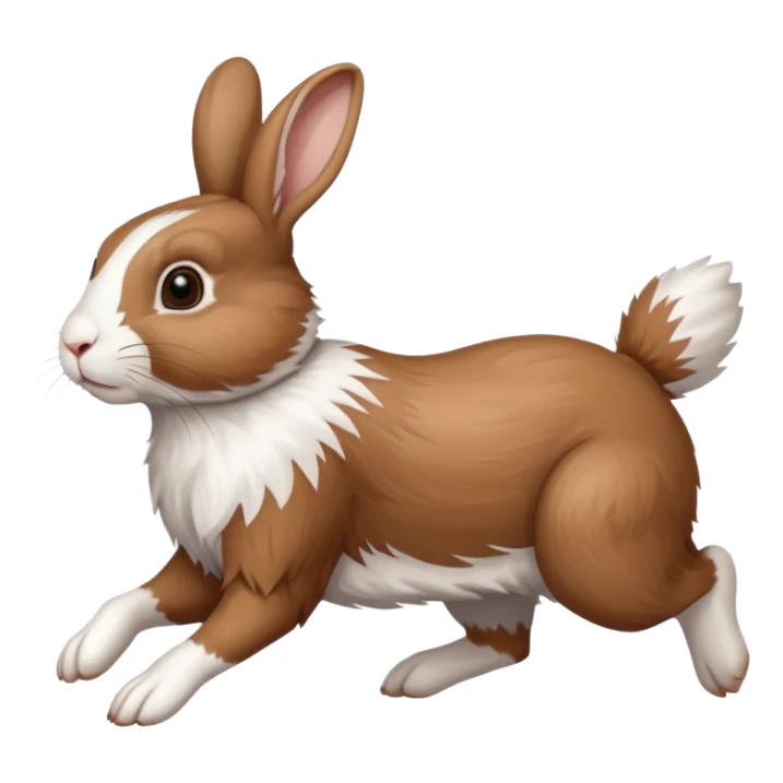 High resolution of a running farm rabbit sticker