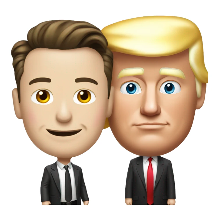 Elon musk and Donald trump hugging sticker