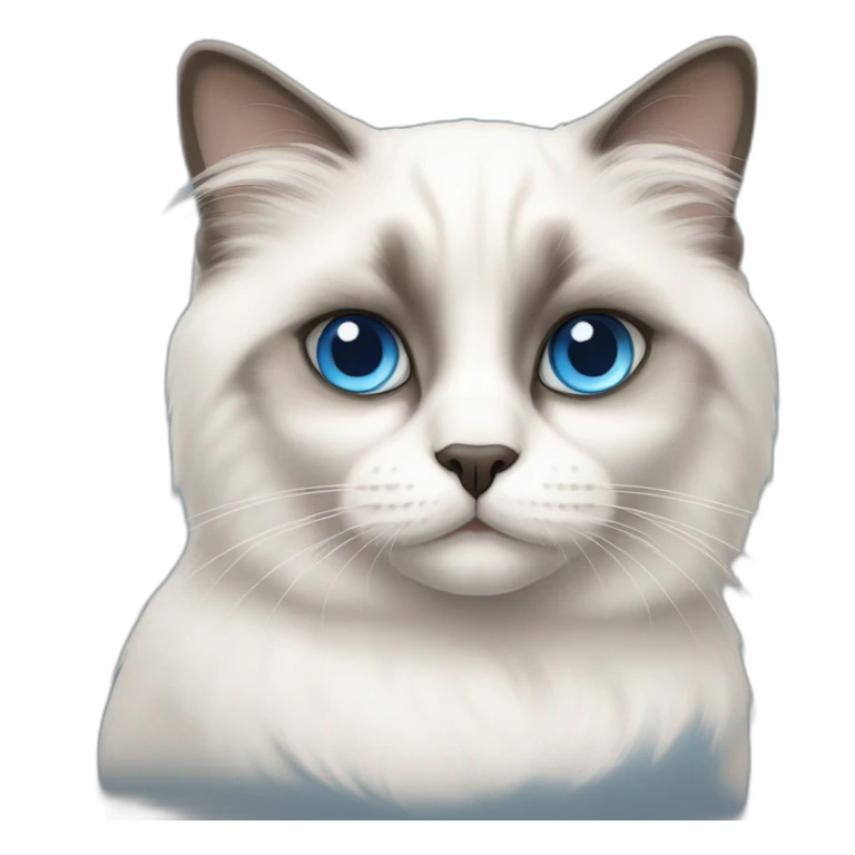 birman white cat with blue eyes sticker