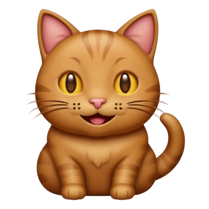 A cat emoji with poop on it smiling sticker