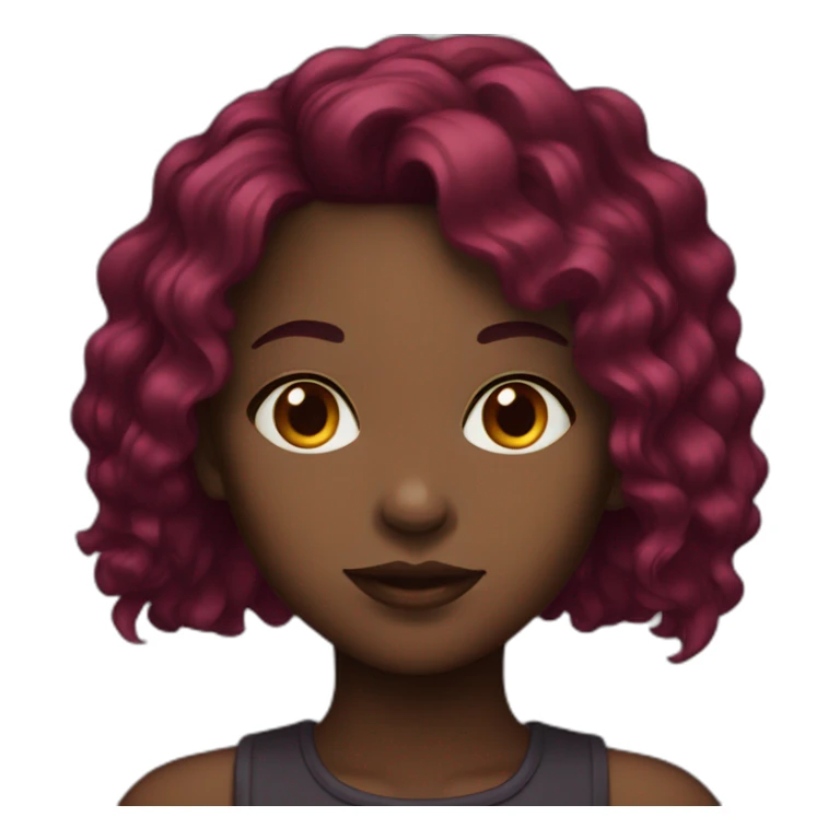 dark girl with burgundy hair sticker