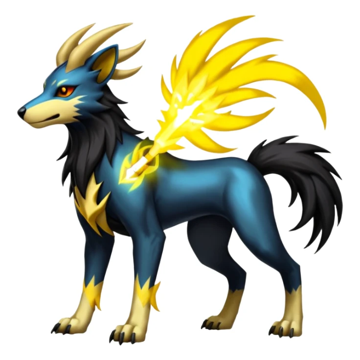 Raikou-Houndoom-Manectric-Luxray-Fakémon-fusion-animal-creature, full body  sticker