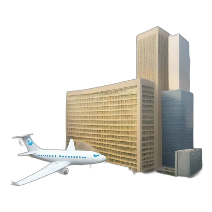 Un avion et deux buildings sticker