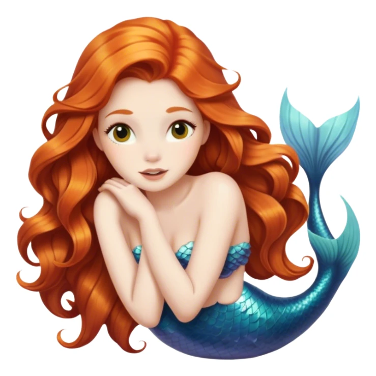 pretty ginger woman mermaid sticker