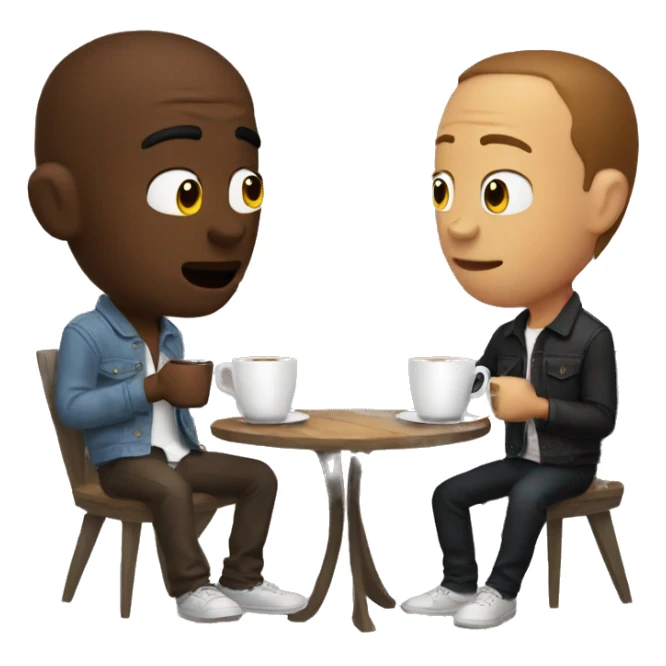 2 friends sipping coffee and talking shit sticker