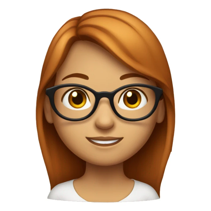 Menina branca ruiva com óculos  sticker