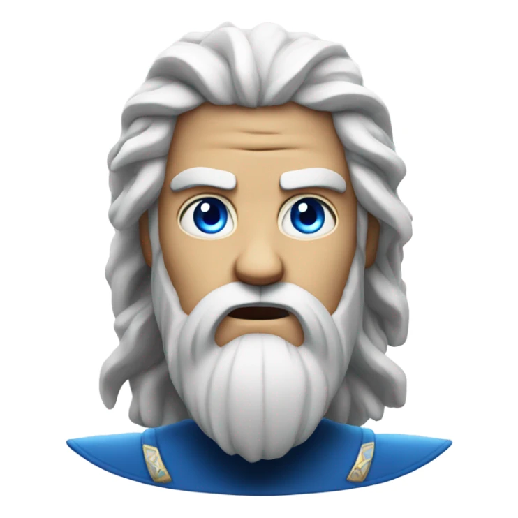 zeus with eyes and pupils blue like thunder sticker