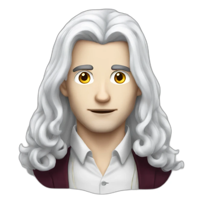 vampire librarian with blue eyes and long white hair handsome male sticker