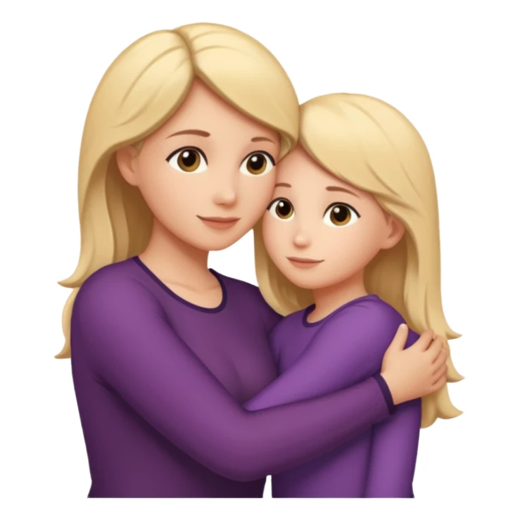 Silueta de Abrazo de apoyo de madre e hija sticker