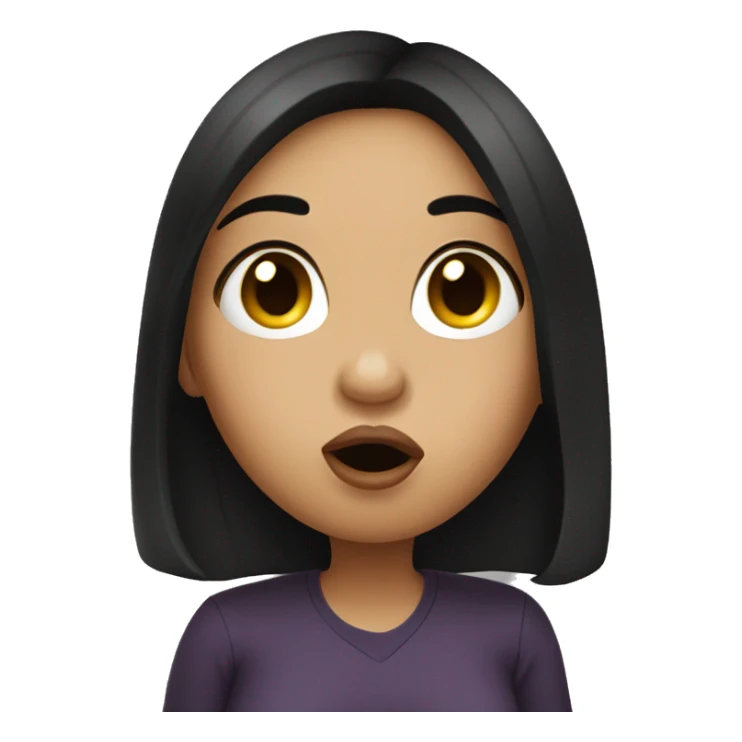 Dark hair girl blowing kiss sticker