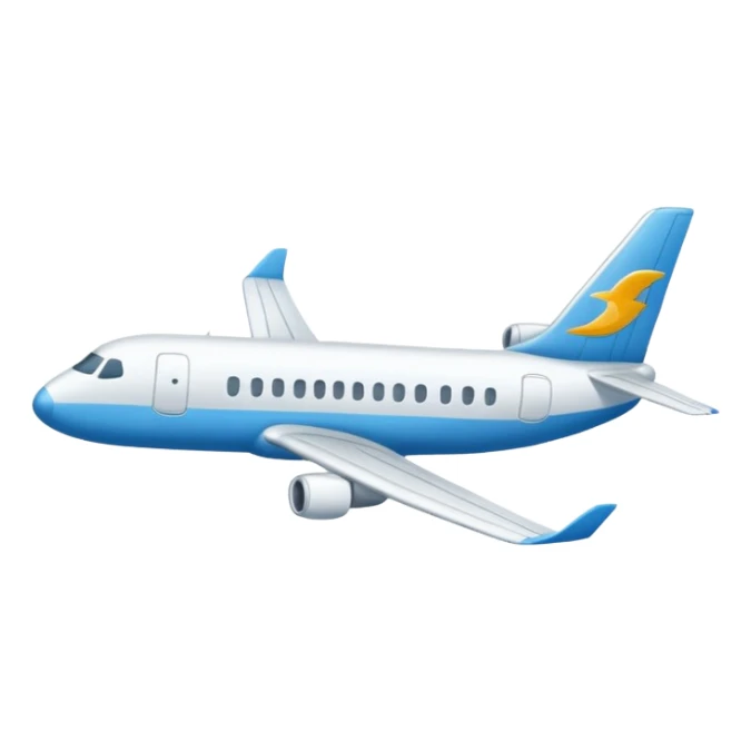 aeroplane hand-drawn side view icon, black background white outline sticker