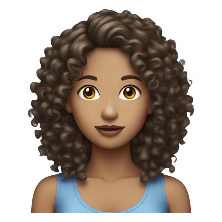 Curly hair brunette with blue eyes sticker