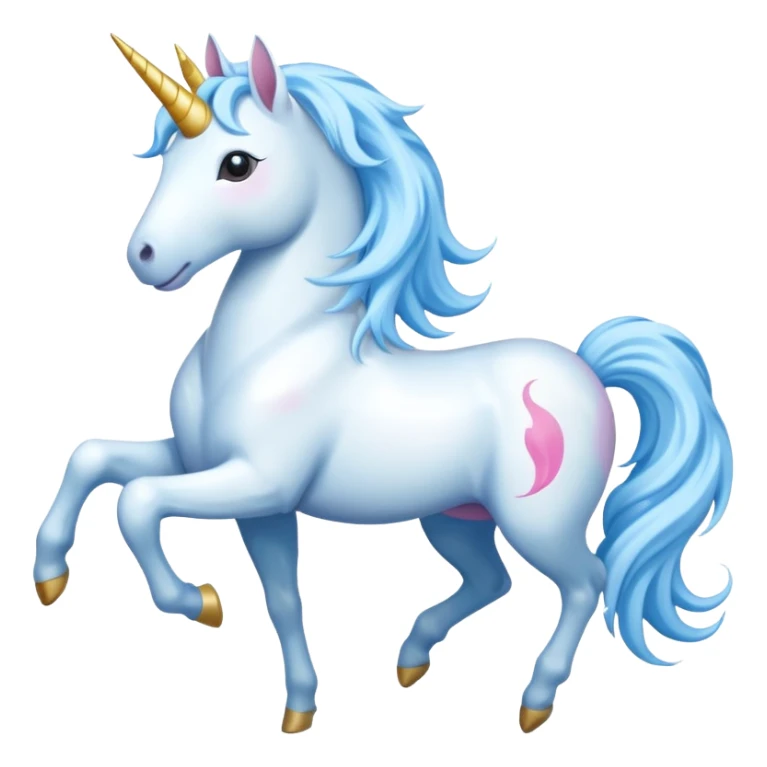 Full boda unicorn happy with hair skyblue sticker