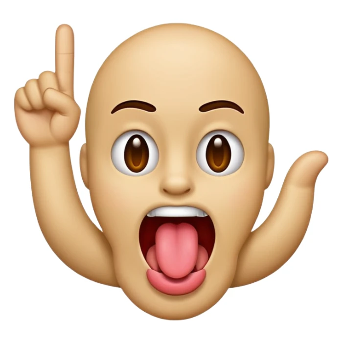 Emoji with tounge out and middle finger up sticker