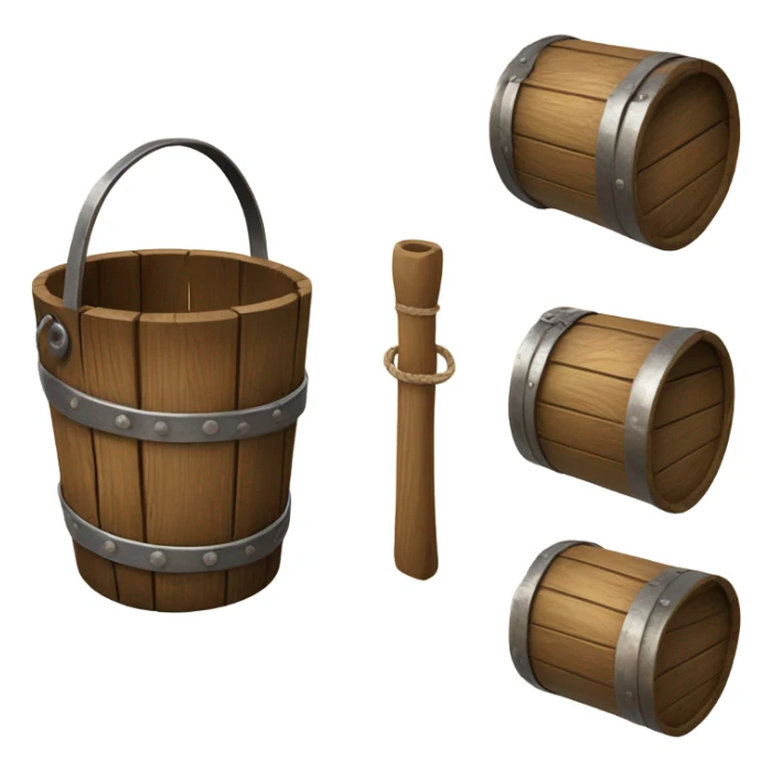 wooden bucket sticker