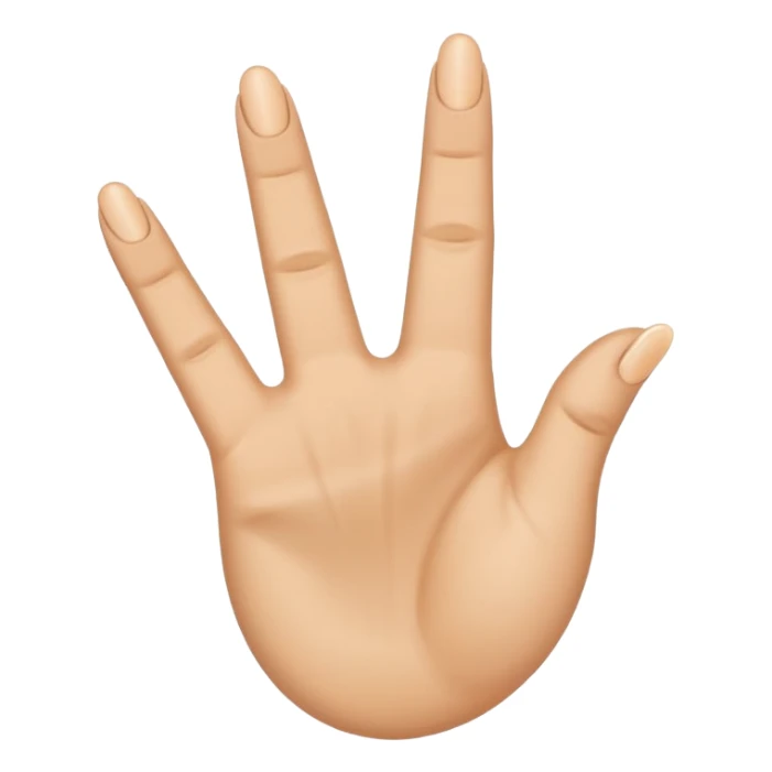 187 Handzeichen Bitte mache mir einen Emoji der mit der linken Hand den Mittelfinger auf den kleinenfinger und den Ringfinger auf den Daumen und der Zeigefinger in die Luft und mit der rechten Hand bitte den Mittelfinger nach unten und den Zeigefinger leicht nach oben sticker