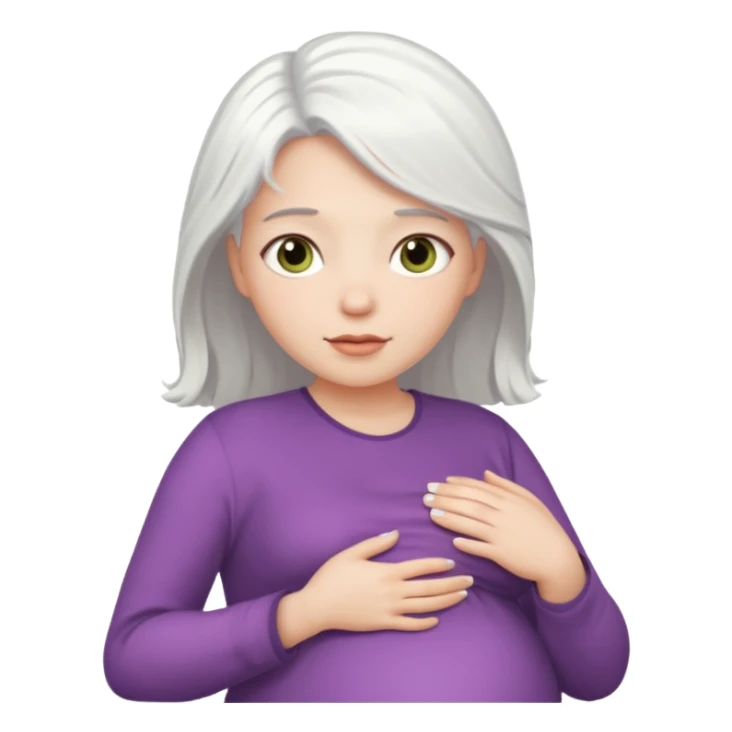 pregnant white woman with white hair sticker