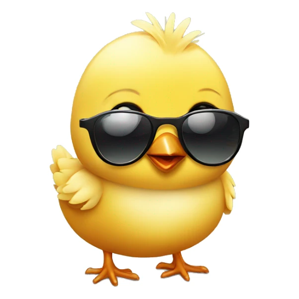 a gorgeous baby chick in sunglasses sticker