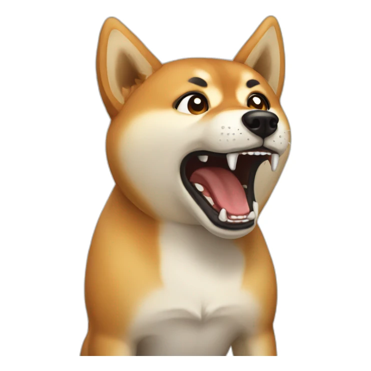 angry yelling shiba dog sticker