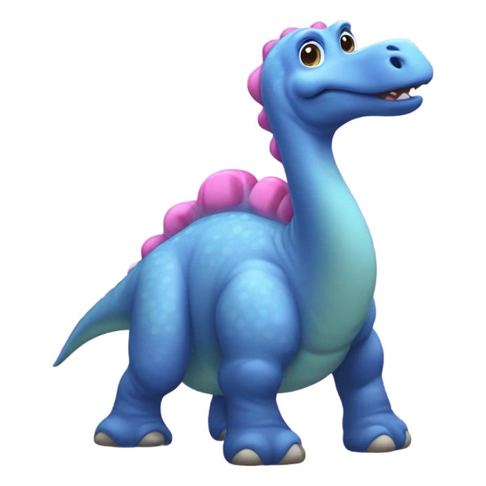 Blue brontosaurus and pink triceratops  sticker