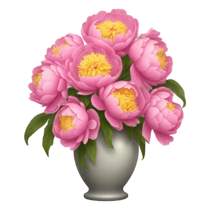A vase of pink and yellow peony  sticker
