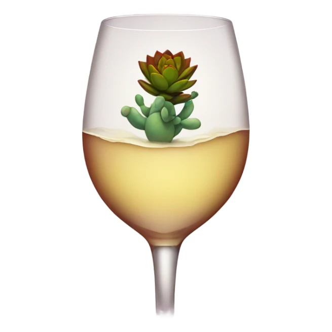 Succulent growing out of wine glass sticker