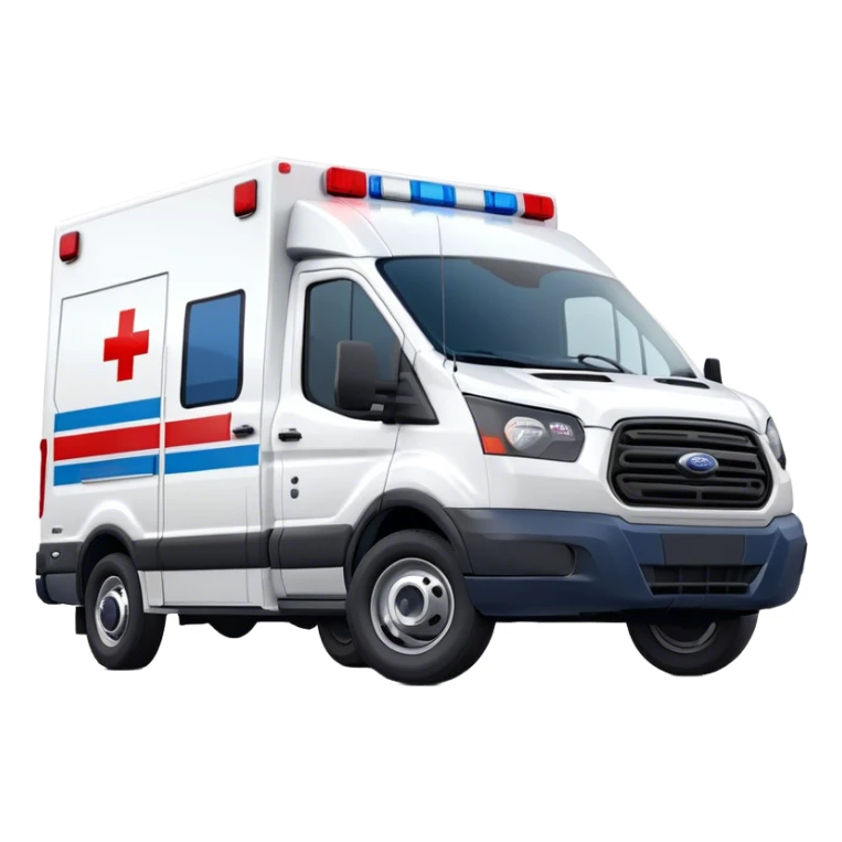 Ambulance - Ford Transit 350 (Model Year: 2021) (Iconic colour: White with red and blue lights) sticker
