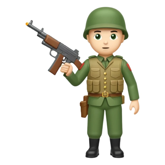 toy soldier with 2 guns and bulletproof vest  sticker