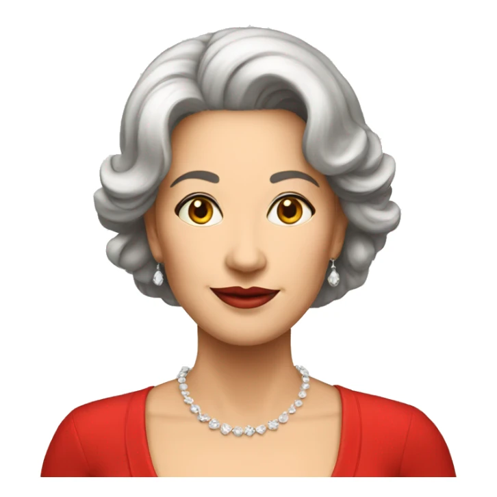 a beautiful mature lady in a red dress sticker