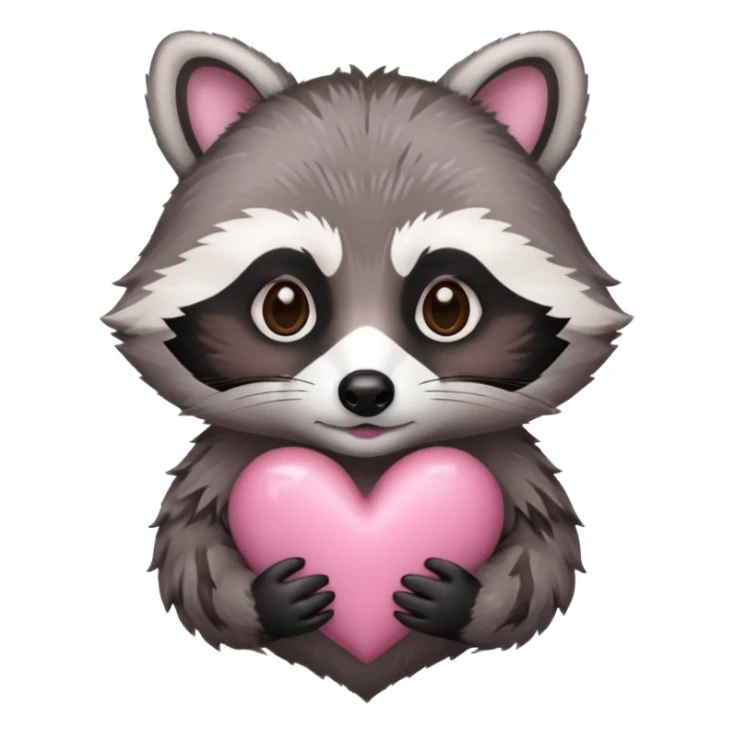 raccoon in heart sticker