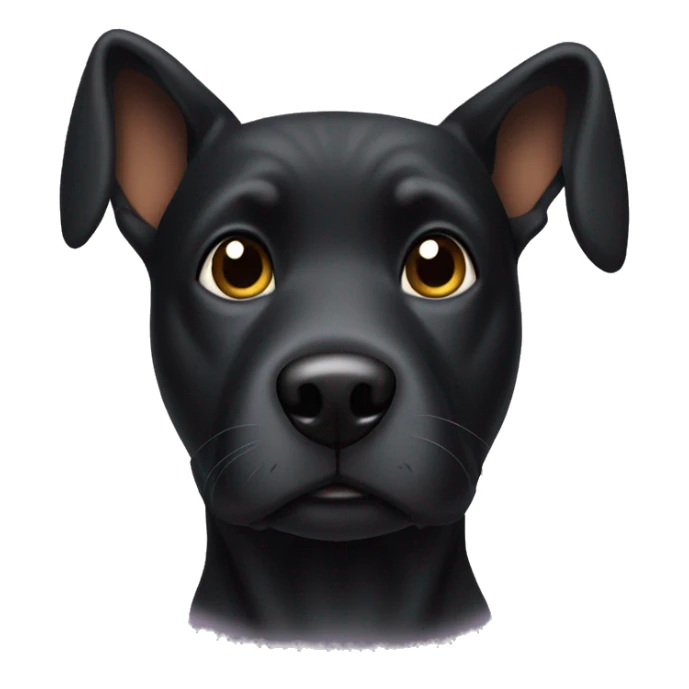 Black dog with pointy ears  sticker